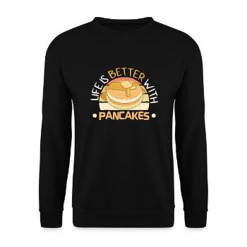 Pancake Maker Pancake Lover Drôle de gaufre - Sweat-shirt Unisexe - noir - Devant - Alina (178cm) & Michal (187cm)