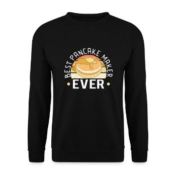 Pancake Maker Pancake Lover Funny Waffle - Unisex Sweatshirt - black - Front - Alina (178cm) & Michal (187cm)