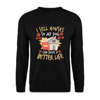 Real Estate Agent Realtor Dog Lover Dog Owner - Unisex Pullover - Schwarz - Vorne - Alina (178cm) & Michal (187cm)