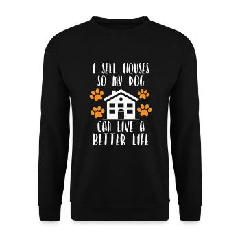 Real Estate Agent Realtor Dog Lover Dog Owner - Unisex Pullover - Schwarz - Vorne - Alina (178cm) & Michal (187cm)