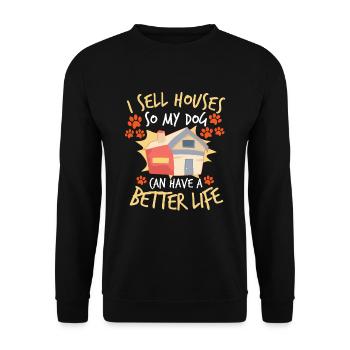 Real Estate Agent Realtor Dog Lover Dog Owner - Unisex Pullover - Schwarz - Vorne - Alina (178cm) & Michal (187cm)