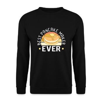 Pancake Maker Pancake Lover Funny Waffle - Unisex Sweatshirt - black - Front - Alina (178cm) & Michal (187cm)