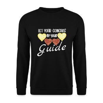 Spanischer Humor Conchas Mexikanisches Brot - Unisex Pullover - Schwarz - Vorne - Alina (178cm) & Michal (187cm)
