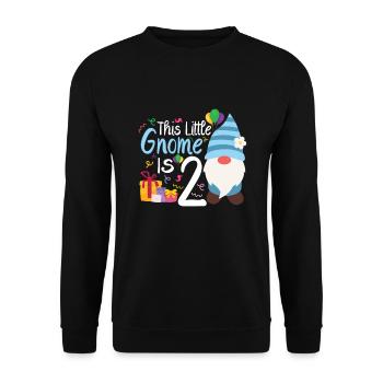 This Little Gnome Is 2 Birthday Boy - Unisex Pullover - Schwarz - Vorne - Alina (178cm) & Michal (187cm)
