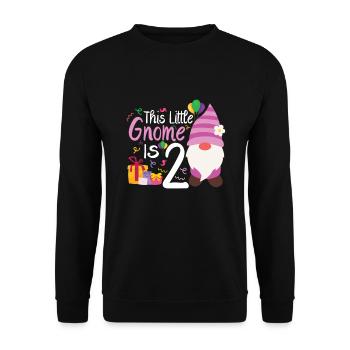 Ce petit gnome est 2 filles d’anniversaire - Sweat-shirt Unisexe - noir - Devant - Alina (178cm) & Michal (187cm)