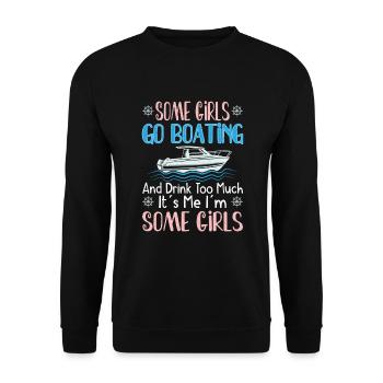 Boating Boat Captain Pontoon Sailor Cruising - Unisex Sweatshirt - black - Front - Alina (178cm) & Michal (187cm)