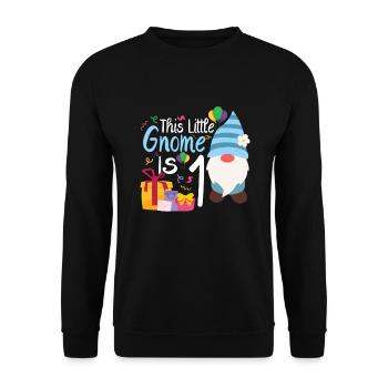 Dieser Kleine Gnom Ist 1 Geburtstagskind - Unisex Pullover - Schwarz - Vorne - Alina (178cm) & Michal (187cm)