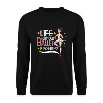 Ballet Ballerine Danse Danse Danse Ballet Cadeau - Sweat-shirt Unisexe - noir - Devant - Alina (178cm) & Michal (187cm)