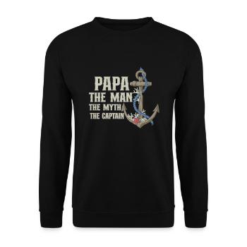 Bateau Papa Capitaine de bateau Ponton Marin Croisière - Sweat-shirt Unisexe - noir - Devant - Alina (178cm) & Michal (187cm)