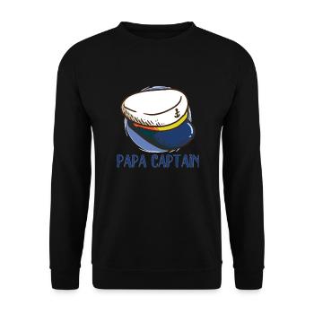 Bateau Papa Capitaine de bateau Ponton Marin Croisière - Sweat-shirt Unisexe - noir - Devant - Alina (178cm) & Michal (187cm)