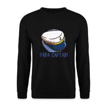 Bateau Papa Capitaine de bateau Ponton Marin Croisière - Sweat-shirt Unisexe - noir - Devant - Alina (178cm) & Michal (187cm)