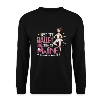 Ballet Ballerine Danse Danse Danse Ballet Cadeau - Sweat-shirt Unisexe - noir - Devant - Alina (178cm) & Michal (187cm)