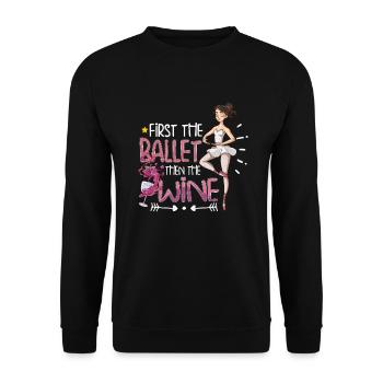 Ballet Ballerine Danse Danse Danse Ballet Cadeau - Sweat-shirt Unisexe - noir - Devant - Alina (178cm) & Michal (187cm)