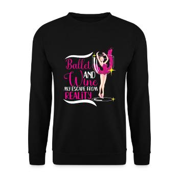Ballet Ballerina Dance Dancer Dancing Ballet Gift - Unisex Pullover - Schwarz - Vorne - Alina (178cm) & Michal (187cm)