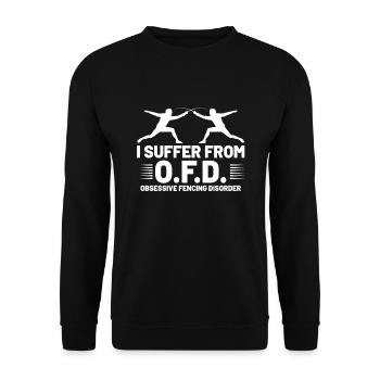 Fencing Fencer Fence - Unisex Pullover - Schwarz - Vorne - Alina (178cm) & Michal (187cm)