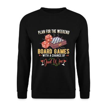 Wine Board Games Chess Board Game Player Gambling - Unisex Sweatshirt - black - Front - Alina (178cm) & Michal (187cm)