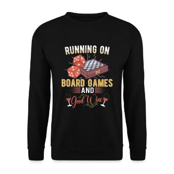 Wine Board Games Chess Board Game Player Gambling - Unisex Pullover - Schwarz - Vorne - Alina (178cm) & Michal (187cm)
