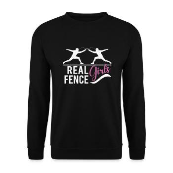 Female Fencing Girl Fencer Fence - Unisex Pullover - Schwarz - Vorne - Alina (178cm) & Michal (187cm)