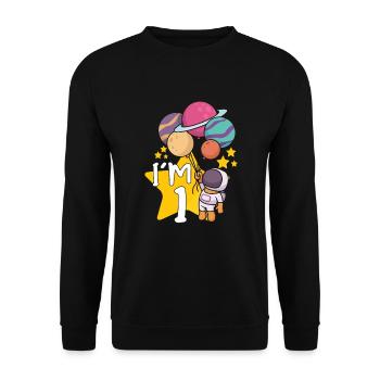 Astronaute Astronomie Système solaire Espace Enfants - Sweat-shirt Unisexe - noir - Devant - Alina (178cm) & Michal (187cm)