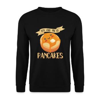 Pancake Maker Pancake Lover Drôle de gaufre - Sweat-shirt Unisexe - noir - Devant - Alina (178cm) & Michal (187cm)