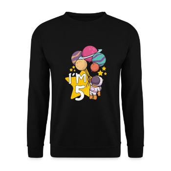 Astronaute Astronomie Système solaire Espace Enfants - Sweat-shirt Unisexe - noir - Devant - Alina (178cm) & Michal (187cm)