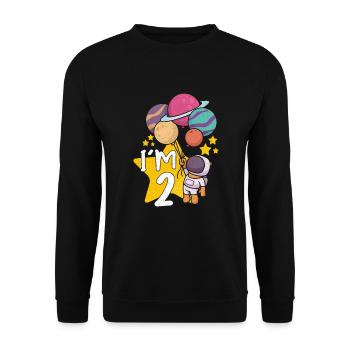 Astronaute Astronomie Système Solaire Espace Enfants - Sweat-shirt Unisexe - noir - Devant - Alina (178cm) & Michal (187cm)