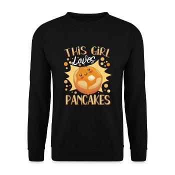 Pancake Maker Pancake Lover Funny Waffle - Unisex Sweatshirt - black - Front - Alina (178cm) & Michal (187cm)