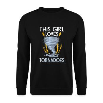 Meteorologie-kindertornado-sturm, Der Sturm-fan - Unisex Pullover - Schwarz - Vorne - Alina (178cm) & Michal (187cm)