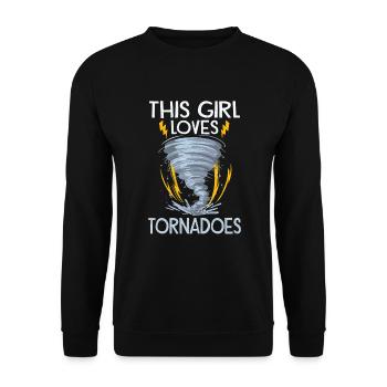 Meteorologie-kindertornado-sturm, Der Sturm-fan - Unisex Pullover - Schwarz - Vorne - Alina (178cm) & Michal (187cm)
