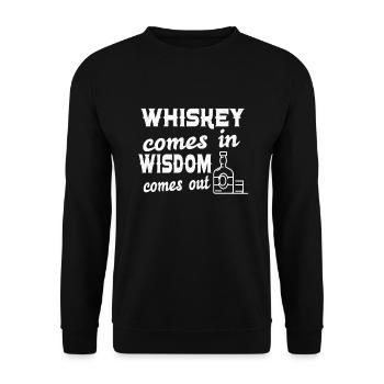 Whiskey goes in Wisdom goes out for Whiskey Fans - Unisex Sweatshirt - black - Front - Alina (178cm) & Michal (187cm)