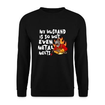 Soudeur Femme Drôle Drôle Soudage Petite Amie Cadeau - Sweat-shirt Unisexe - noir - Devant - Alina (178cm) & Michal (187cm)