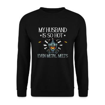 Soudeur Femme Drôle Drôle Soudage Petite Amie Cadeau - Sweat-shirt Unisexe - noir - Devant - Alina (178cm) & Michal (187cm)
