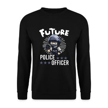 Police Cop Officer Police Office - Unisex Pullover - Schwarz - Vorne - Alina (178cm) & Michal (187cm)