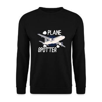 Aircraft Spotting Airplane Aircraft Spotter - Unisex Pullover - Schwarz - Vorne - Alina (178cm) & Michal (187cm)