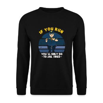 Bureau de police des policiers - Sweat-shirt Unisexe - noir - Devant - Alina (178cm) & Michal (187cm)