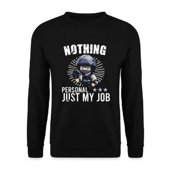 Police Cop Officer Police Office - Unisex Sweatshirt - black - Front - Alina (178cm) & Michal (187cm)