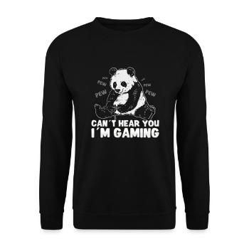 Panda Fan Gamer E-sport Gaming Pew Pew Pandafakas! - Sweat-shirt Unisexe - noir - Devant - Alina (178cm) & Michal (187cm)