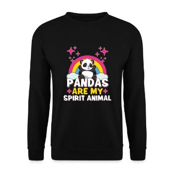 Panda Ours Panda Bambou Faune Chine - Sweat-shirt Unisexe - noir - Devant - Alina (178cm) & Michal (187cm)