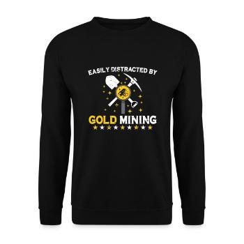 Goldgräber Goldbergbau Goldwaschen Goldmine - Unisex Pullover - Schwarz - Vorne - Alina (178cm) & Michal (187cm)