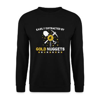 Goldgräber Goldbergbau Goldwaschen Goldmine - Unisex Pullover - Schwarz - Vorne - Alina (178cm) & Michal (187cm)