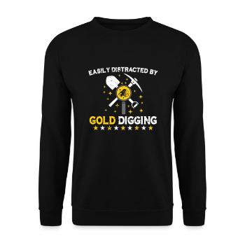 Goldgräber Goldbergbau Goldwaschen Goldmine - Unisex Pullover - Schwarz - Vorne - Alina (178cm) & Michal (187cm)