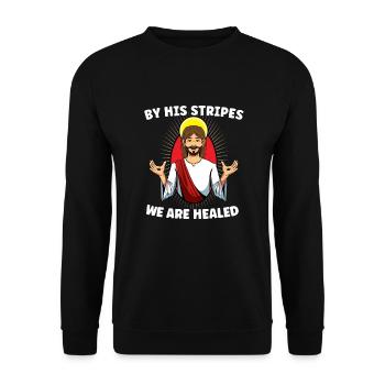 Jesus Christianity God Praying Prayer Pastor - Unisex Pullover - Schwarz - Vorne - Alina (178cm) & Michal (187cm)