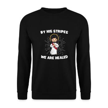 Jesus Christianity God Praying Prayer Pastor - Unisex Pullover - Schwarz - Vorne - Alina (178cm) & Michal (187cm)