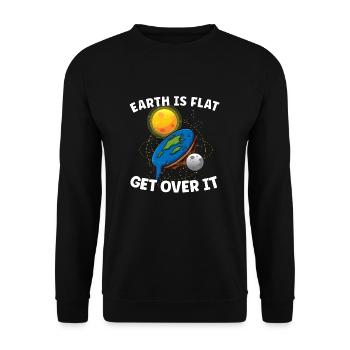 Flat Earth Theory Flat Earth Army Earth - Unisex Pullover - Schwarz - Vorne - Alina (178cm) & Michal (187cm)