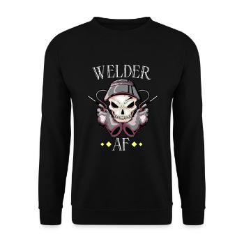 Soudeur Femme Drôle Drôle Soudage Petite Amie Cadeau - Sweat-shirt Unisexe - noir - Devant - Alina (178cm) & Michal (187cm)