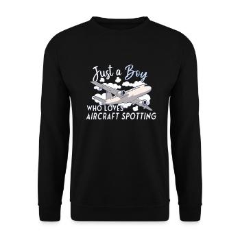 Plane Aircraft Spotting Airplane Aircraft Spotter - Unisex Pullover - Schwarz - Vorne - Alina (178cm) & Michal (187cm)