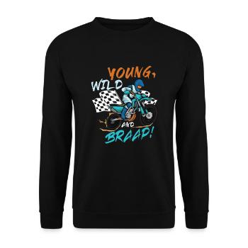 Dirt Bike Dirt Bike Riding Motocross Dirt Biking - Unisex Sweatshirt - black - Front - Alina (178cm) & Michal (187cm)