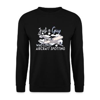 Aircraft Spotting Airplane Aircraft Spotter - Unisex Pullover - Schwarz - Vorne - Alina (178cm) & Michal (187cm)