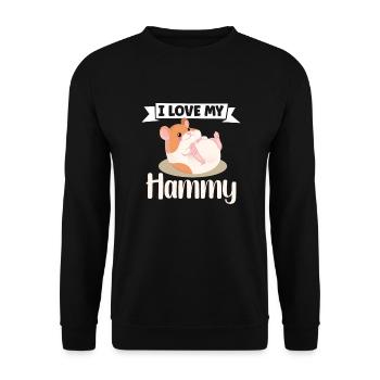 Hamster Fan Hamster Lover Hamsters - Unisex Sweatshirt - black - Front - Alina (178cm) & Michal (187cm)