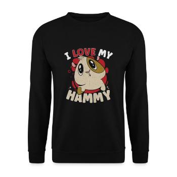 Hamster Fan Hamster Lover Hamsters - Unisex Sweatshirt - black - Front - Alina (178cm) & Michal (187cm)